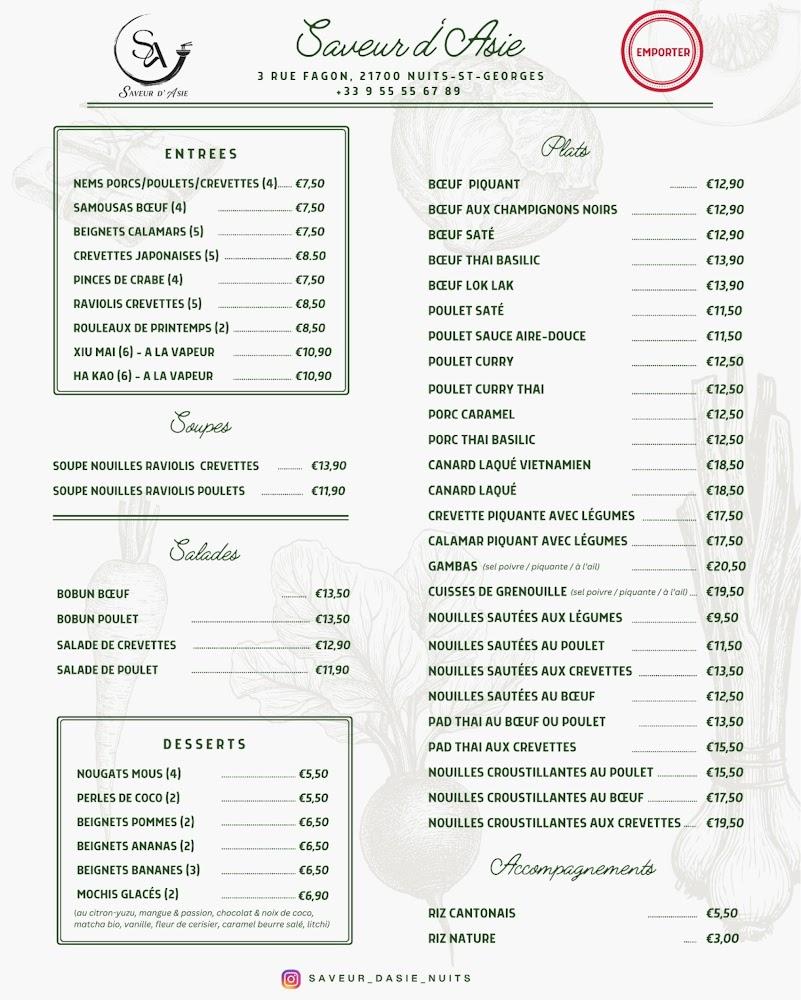 Saveur d'Asie - Menu Image 1