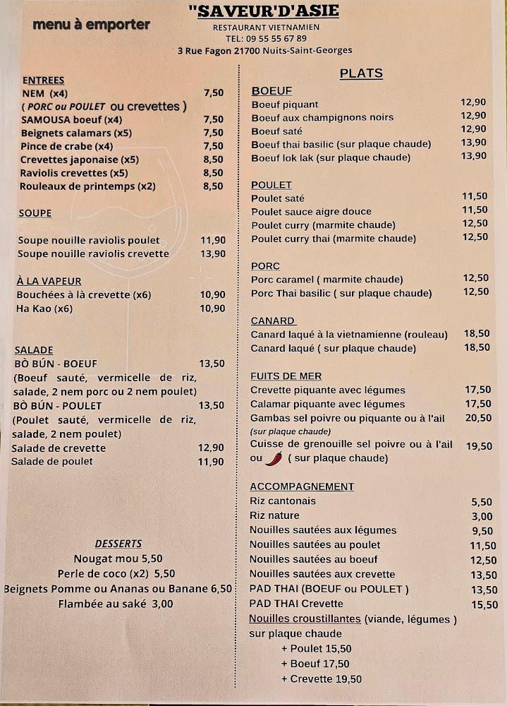 Saveur d'Asie - Menu Image 2